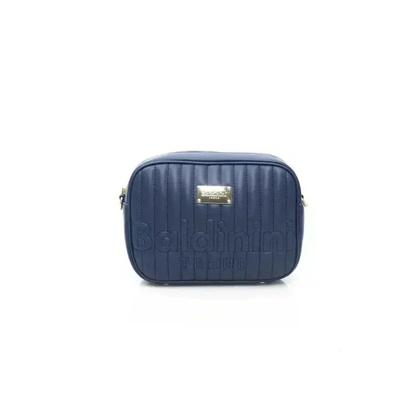Baldinini Trend Chic Blue Shoulder Bag with Golden Accents/One Size/Blue NWT